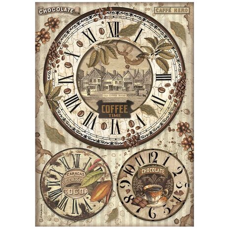 Stamperia - Coffee and Chocolate A4 Rice Paper Clocks
