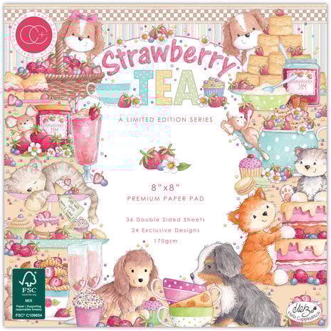 Craft Consortium - Strawberry Tea 8x8 Inch Premium Paper Pad