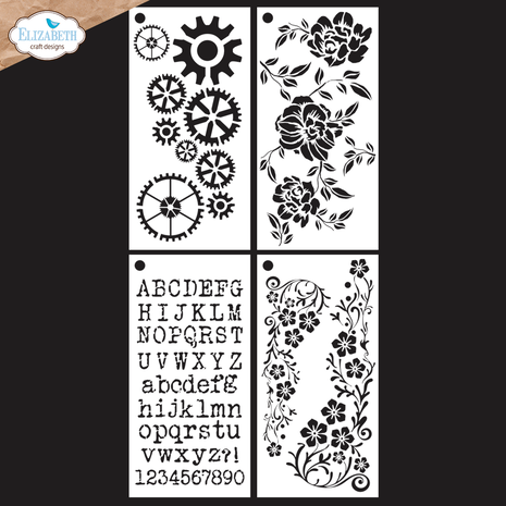 Elizabeth Craft Designs - In the Garden Stencil Journal Stencils 8
