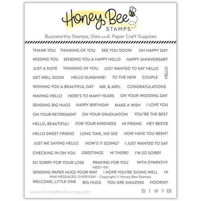 Honey Bee - Mini Messages 6x6 Stamp Set