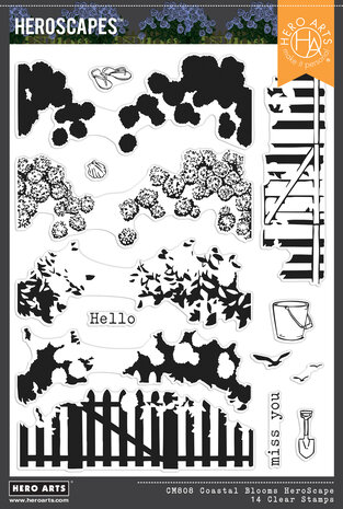 Hero Arts Clear Stamp - Seaside Blooms HeroScapes Stamps Coastal Blooms