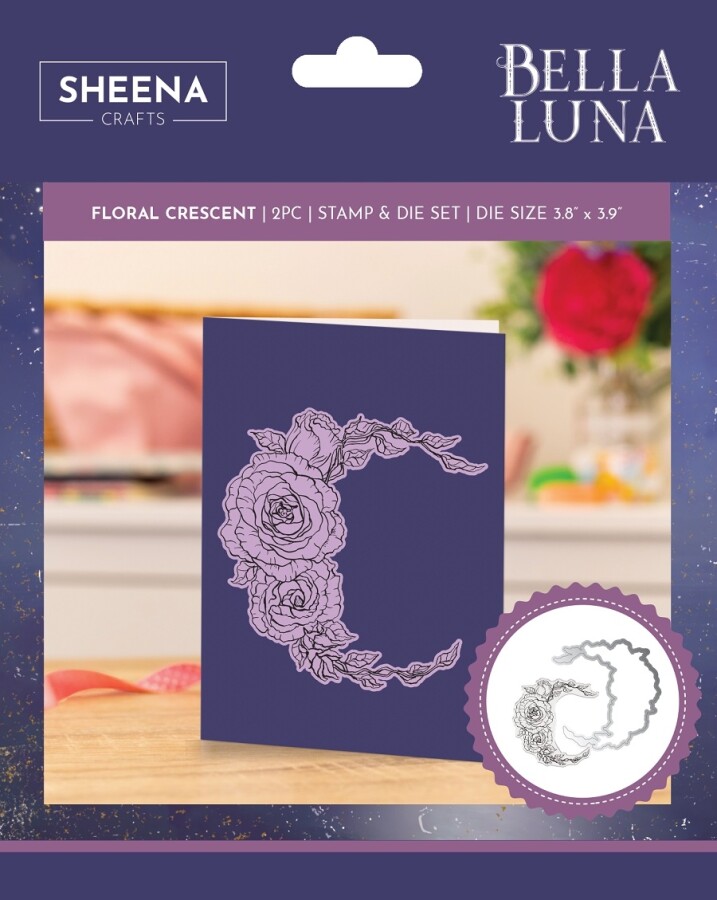 Sheena Douglass - Bella Luna - Clearstamp/Stencil - Floral Crescent