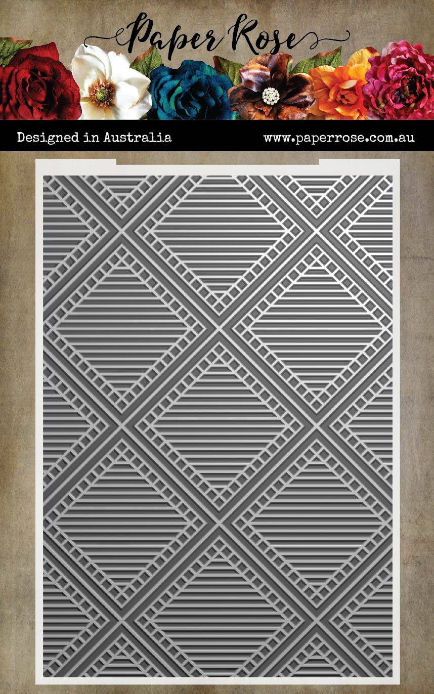 Paper Rose - Striped Diamond 3D Embossing Folder Paper Rose - Striped Diamond 3D Embossing Folder