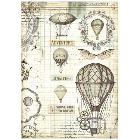 Stamperia - Voyages Fantastiques A4 Rice Paper Balloon