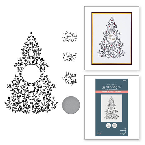 Spellbinders -BetterPress -  Holly Tree Press Plate & Die Set