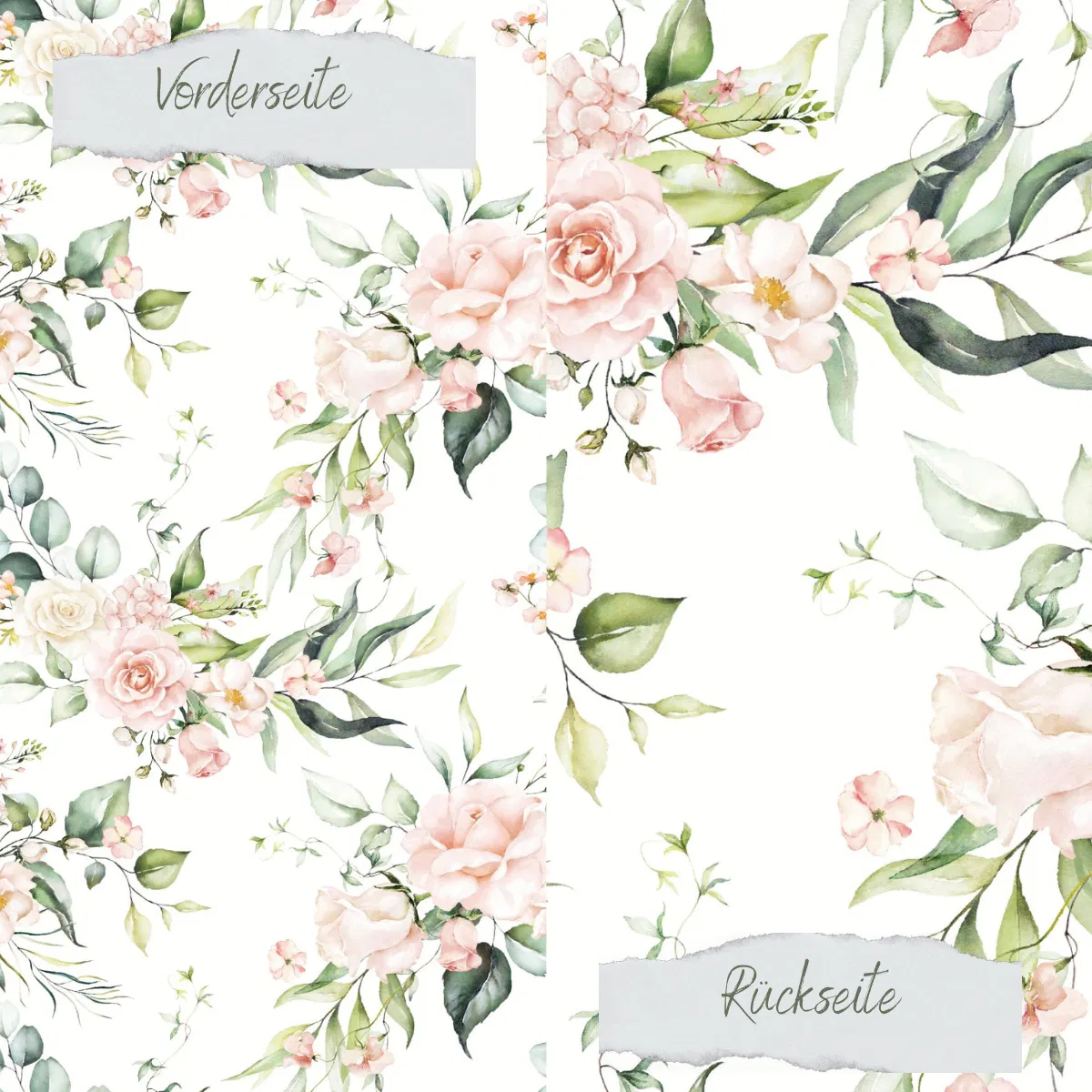 Creative Depot - Designpapier - Rosenpracht - Pfirsich I - Doppelseitig bedruckt