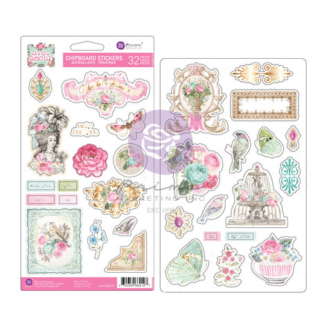 Prima Marketing - Avec Amour Chipboard Stickers (32pcs)
