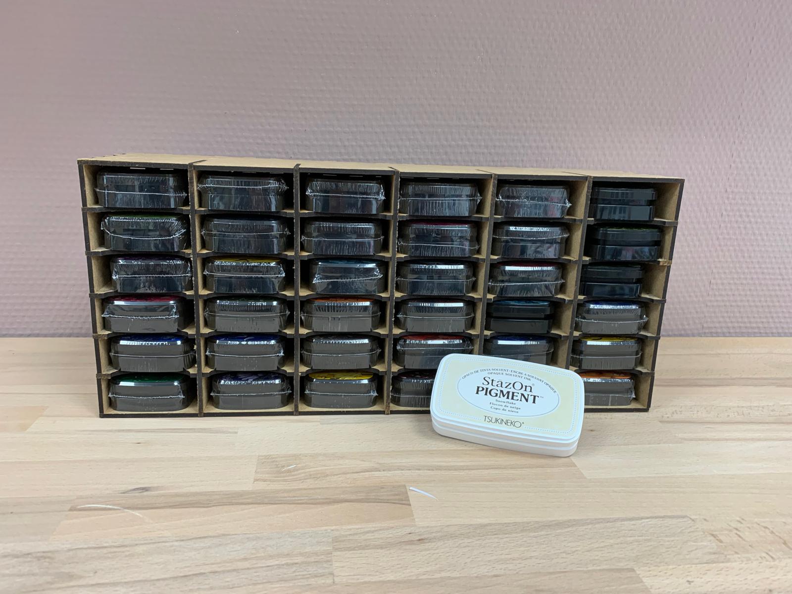 Stempelkissenregal für Versafine Clair  StazOn Pigment  - Stempelkissen