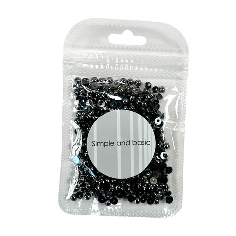 Simple and Basic - Half Pearl Polished Antique Silver 4mm