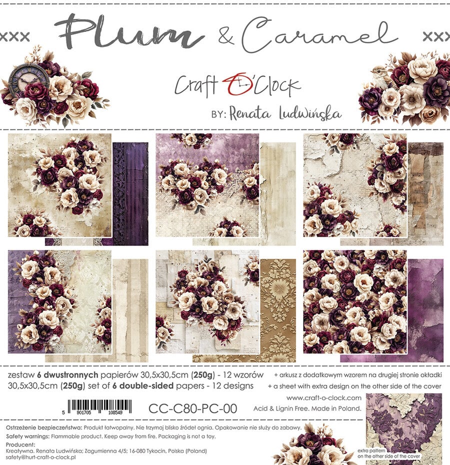 Carft O'Clock - Plum & Caramel 12x12 Inch Paper Set