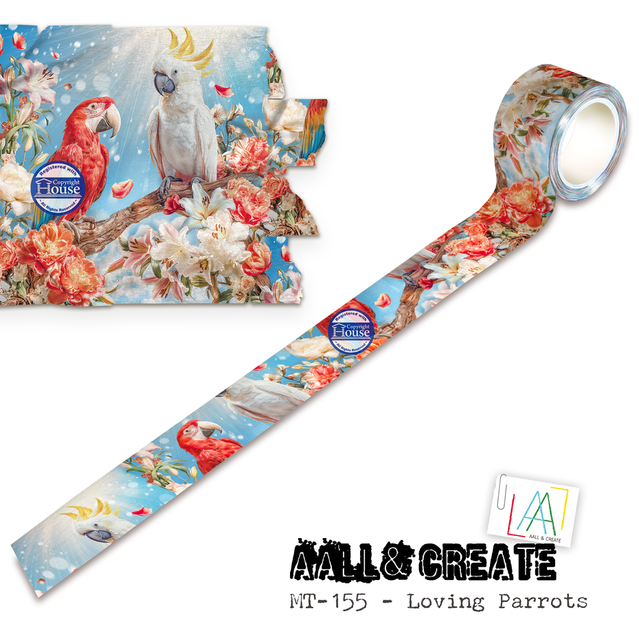 Craft Consortium - Story Ahead 25mm 10m Washi Tape Loving Parrots by Autour De Mwa & Co