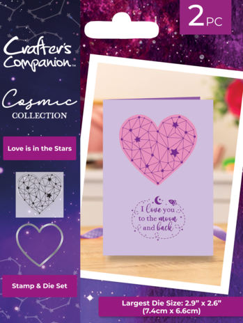 Crafter's Companion - Cosmic Collection Stamp & Die Love is in the Stars