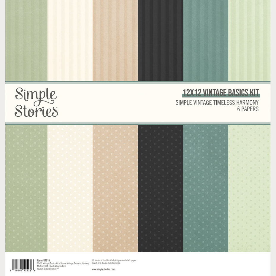 Simple Stories - Simple Vintage Timeless Harmony 12x12 Inch Vintage Basics Kit
