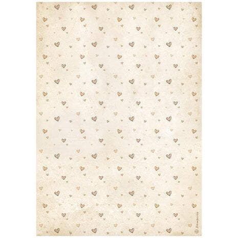 Stamperia - Baby A4 Rice Paper Hearts Pattern