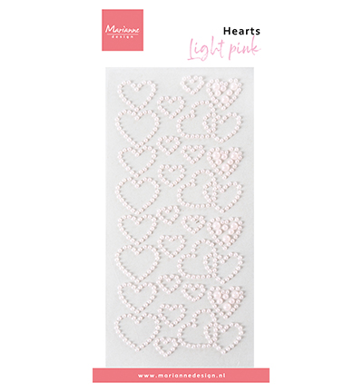 Marianne Design - Decoration, Hearts -  Hearts pearls - light pink