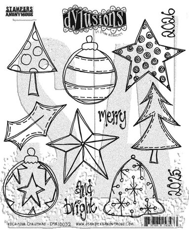 Stampers Anonymous - Rock Your Christmas Dylusions Cling Stamps 