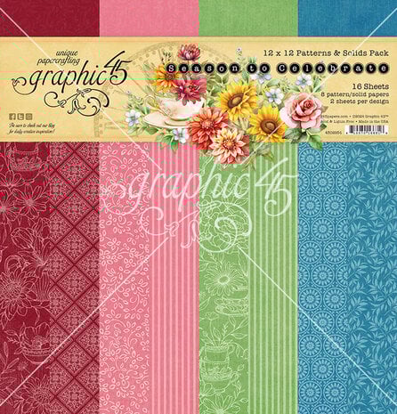 Graphic 45 - Season to Celebrate 12x12 Inch Patterns & Solids Pack