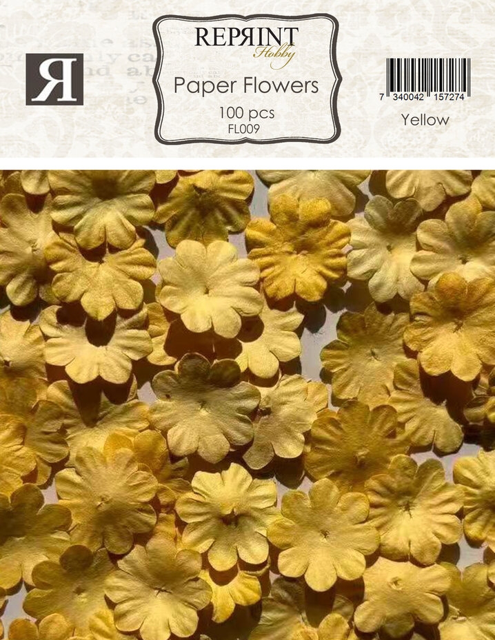 Reprint - Paper Flowers Yellow (100pcs)