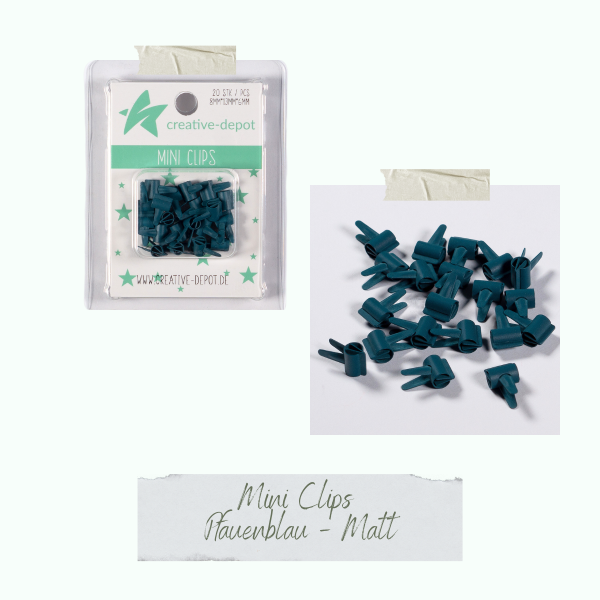 Creative Depot - Mini Clip - Pfauenblau - Matt - 20 Stück Creative Depot - Mini Clip - Pfauenblau - Matt - 20 Stück