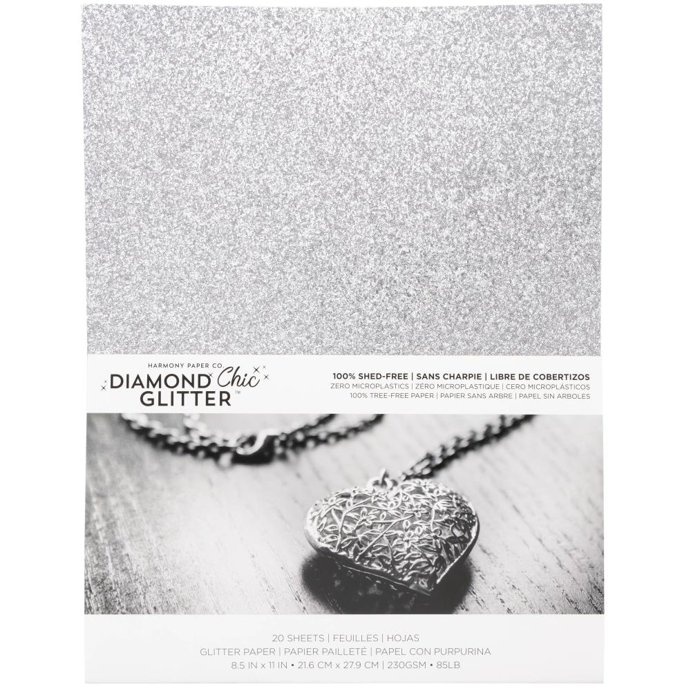 Harmony Diamond Chic Glitter Cardstock - Platinum