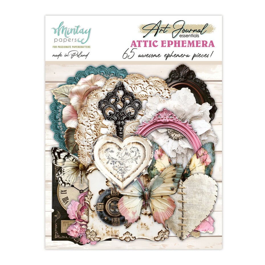 Mintay - Art Journal Ephemera Pack Attic (65pcs)