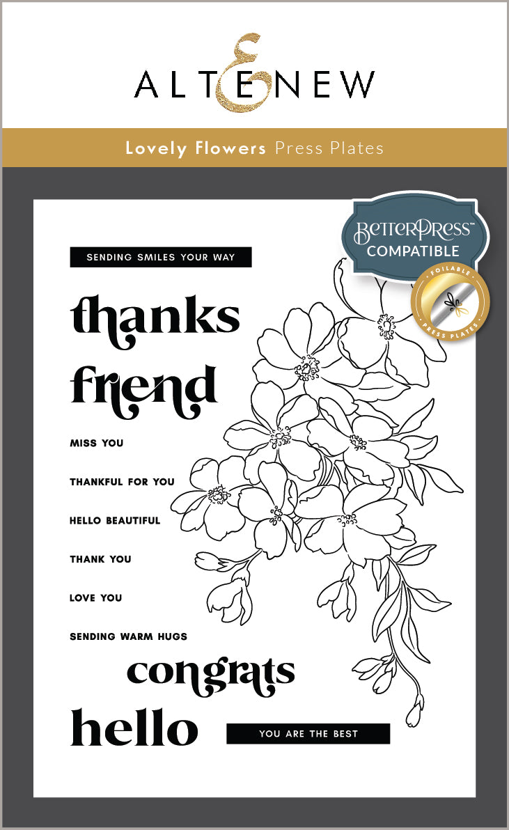 Altenew - Lovely Flowers Press Plates/Foil Plates Altenew - Lovely Flowers Press Plates/Foil Plates