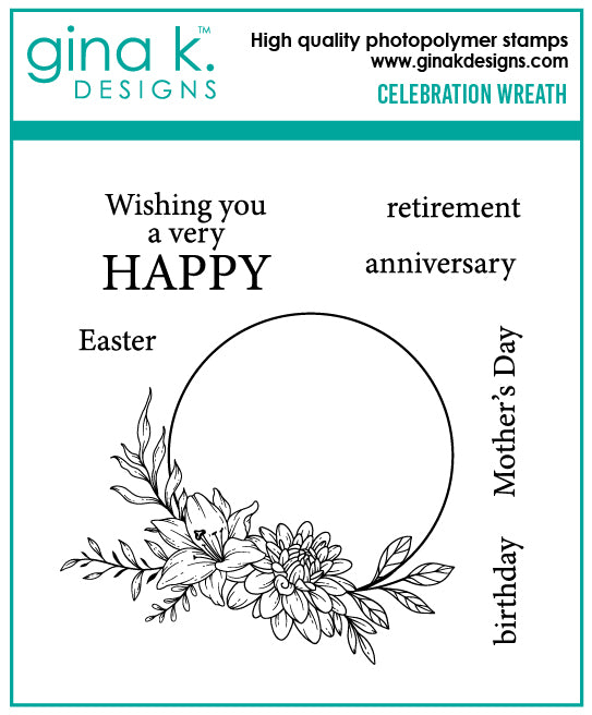 Gina K Designs - STAMPS- Celebration Wreath
