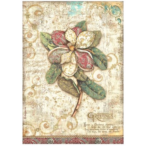 Stamperia - Christmas Greetings A4 Rice Paper Flower
