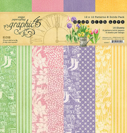 Graphic 45  - Grow with Love 12x12 Inch Patterns & Solids Pack