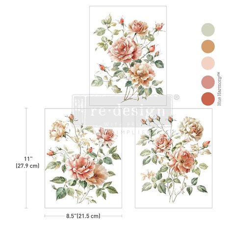 Re-Design with Prima Gentle Symphony 8,5x11 Inch Middy Transfers (3pcs)