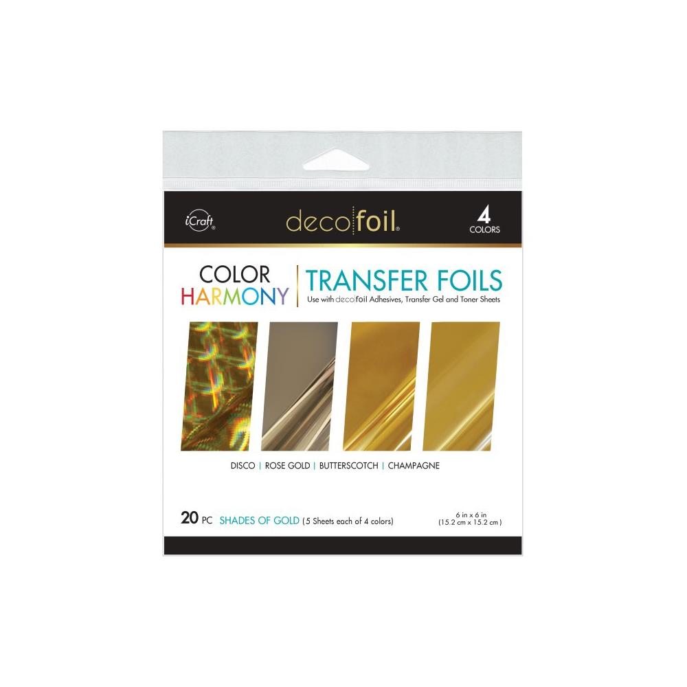 Deco Foil Harmony Foil Pack 6"X6" 20/Pkg -  Shades Of Gold  Deco Foil Harmony Foil Pack 6"X6" 20/Pkg -  Shades Of Gold