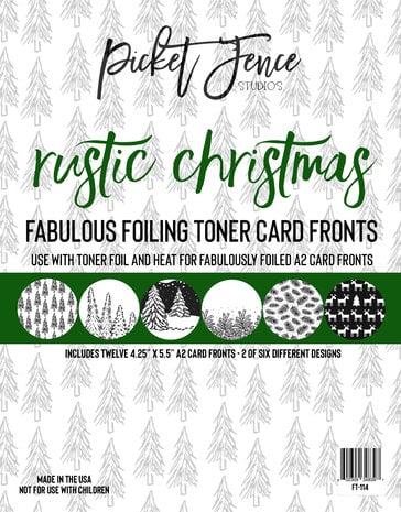 Picket Fence Studios - Fabulous Foiling Toner Card Fronts Rustic Christmas (12pcs)