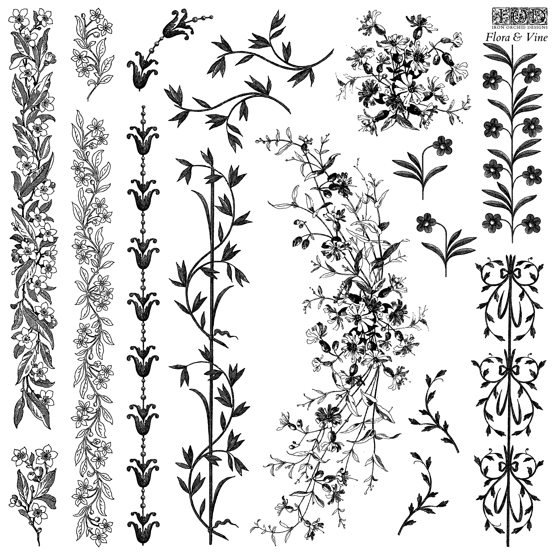IOD - Stamps 30x30 cm -Flora & Vine