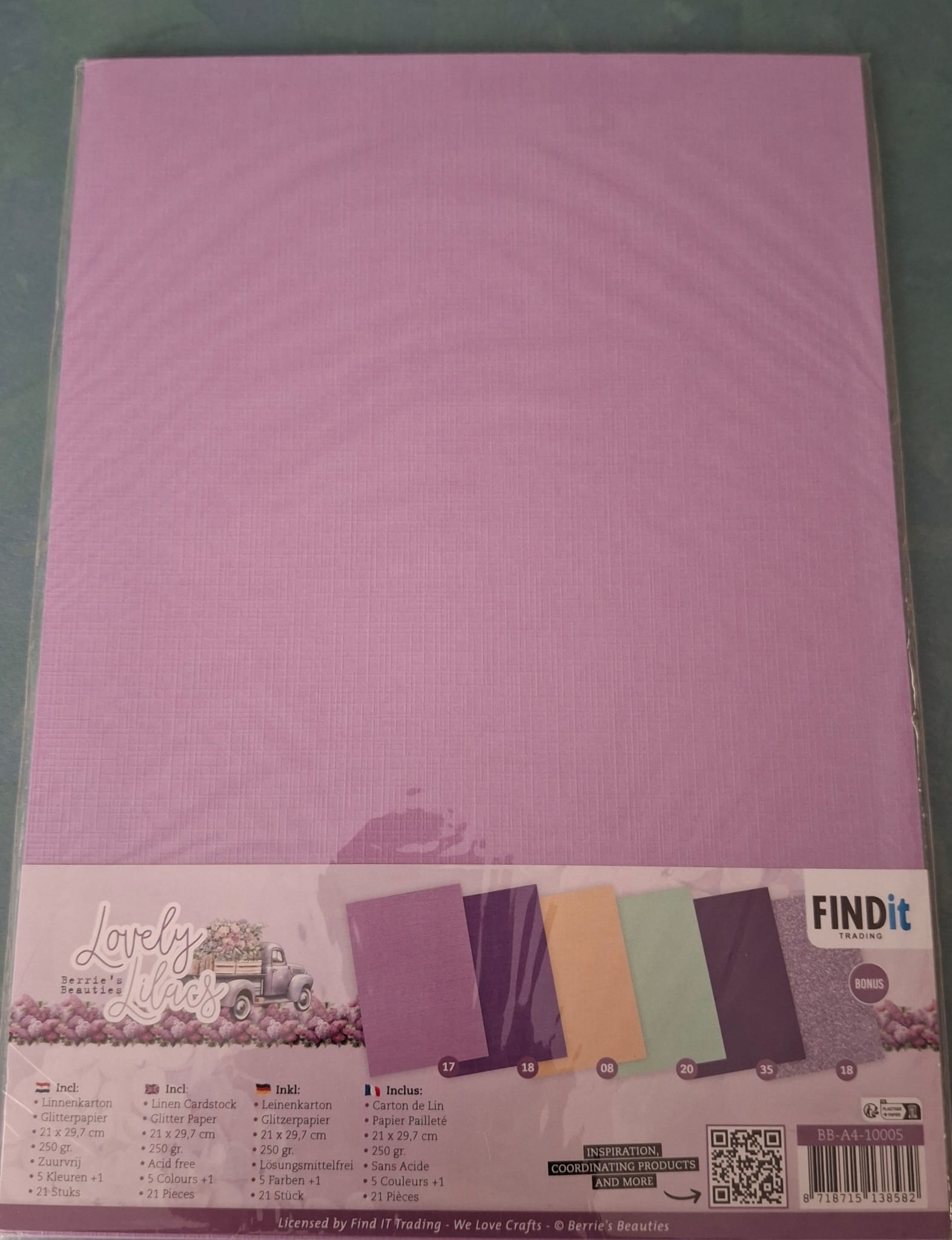 Linen Cardstock Pack - Lovely Lilacs