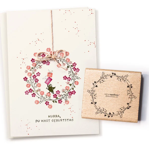 cats on appletrees - Stempel Blütenkranz 10