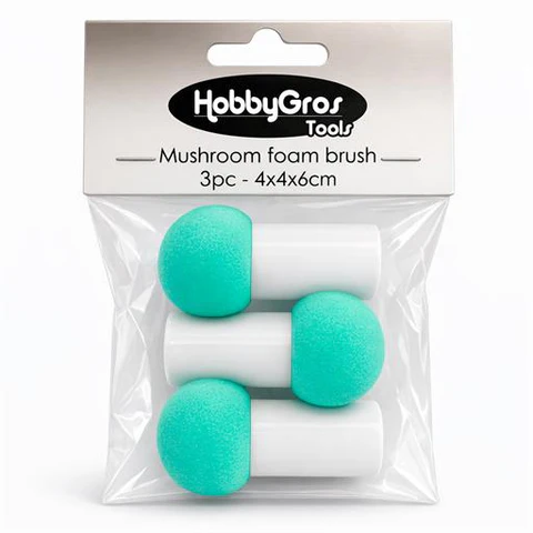 HobbyGros Tools - "Mushroom Foam Brushes - 3pc"