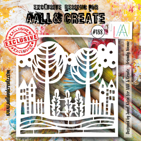 AALL & Create - Stencil 6x6 Inch Friendly Avenue  AALL & Create - Stencil 6x6 Inch Friendly Avenue