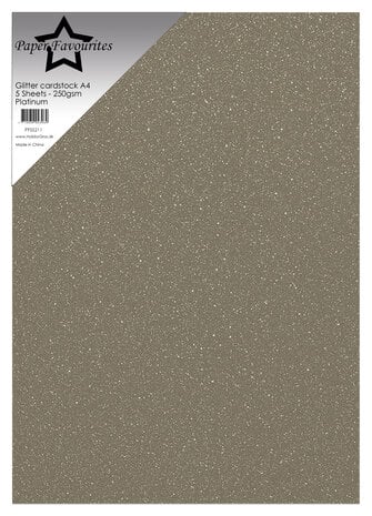 Paper Favourites - Platinum A4 Glitter Cardstock 250gsm (5pcs)