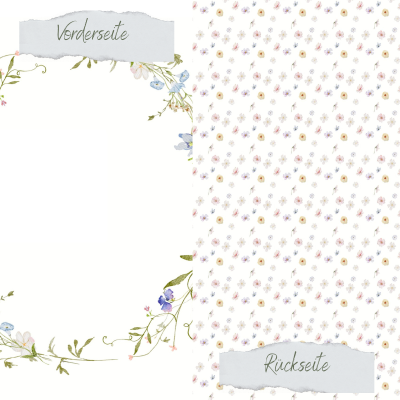 Creative Depot -  Designpapier - Zarter Frühlingskranz - Doppelseitig bedruckt 