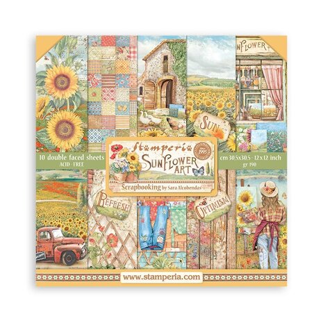 Stamperia - Sunflower Art 12x12 Inch Paper Pack