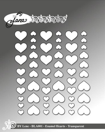 By Lene - Enamel Hearts Transparent (54pcs)