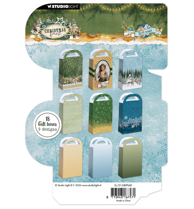 Studio Light - Geschenkbox-Papierblock – Giftbag Christmas Forest Nr. 481
