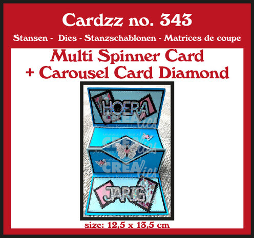 Crealies Cardzz Dies No. 343 Multi Spinner + Carousel Card Diamond