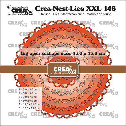 Crealies Crea-Nest-Lies XXL Circles große offene Wellenrand 