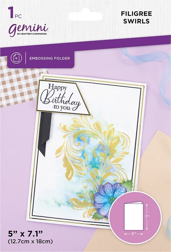 Gemini - Embossingfolder Grand Swirl 5"x7" - Filigree Swirls
