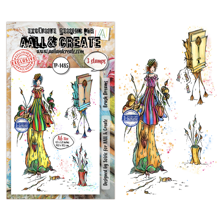 Craft Consortium - Carried Dreams A6 Stamp Sets Brush Dreams by Soizic