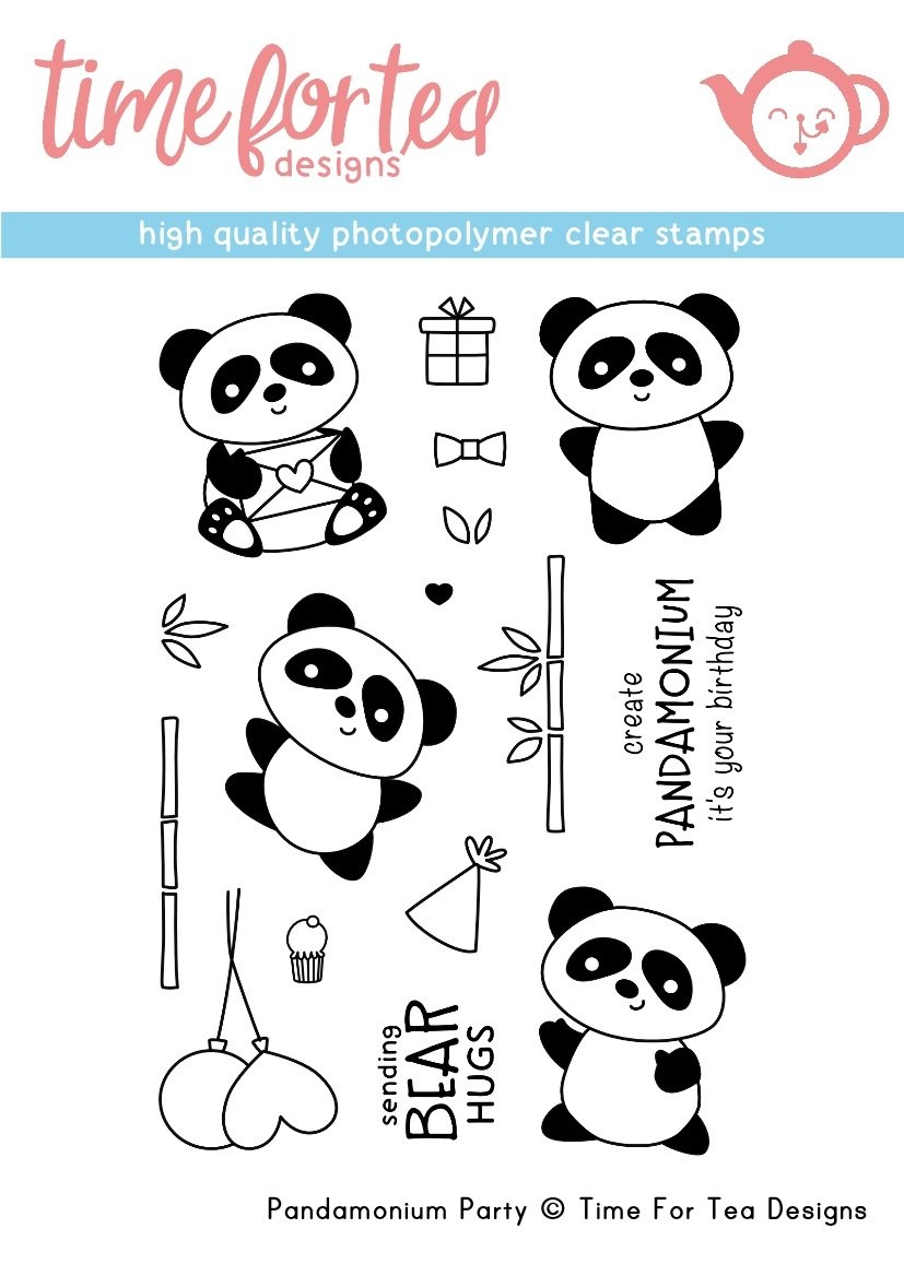 time-for-tea-pandamonium-party-clear-stamps-t4t-29 time-for-tea-pandamonium-party-clear-stamps-t4t-29
