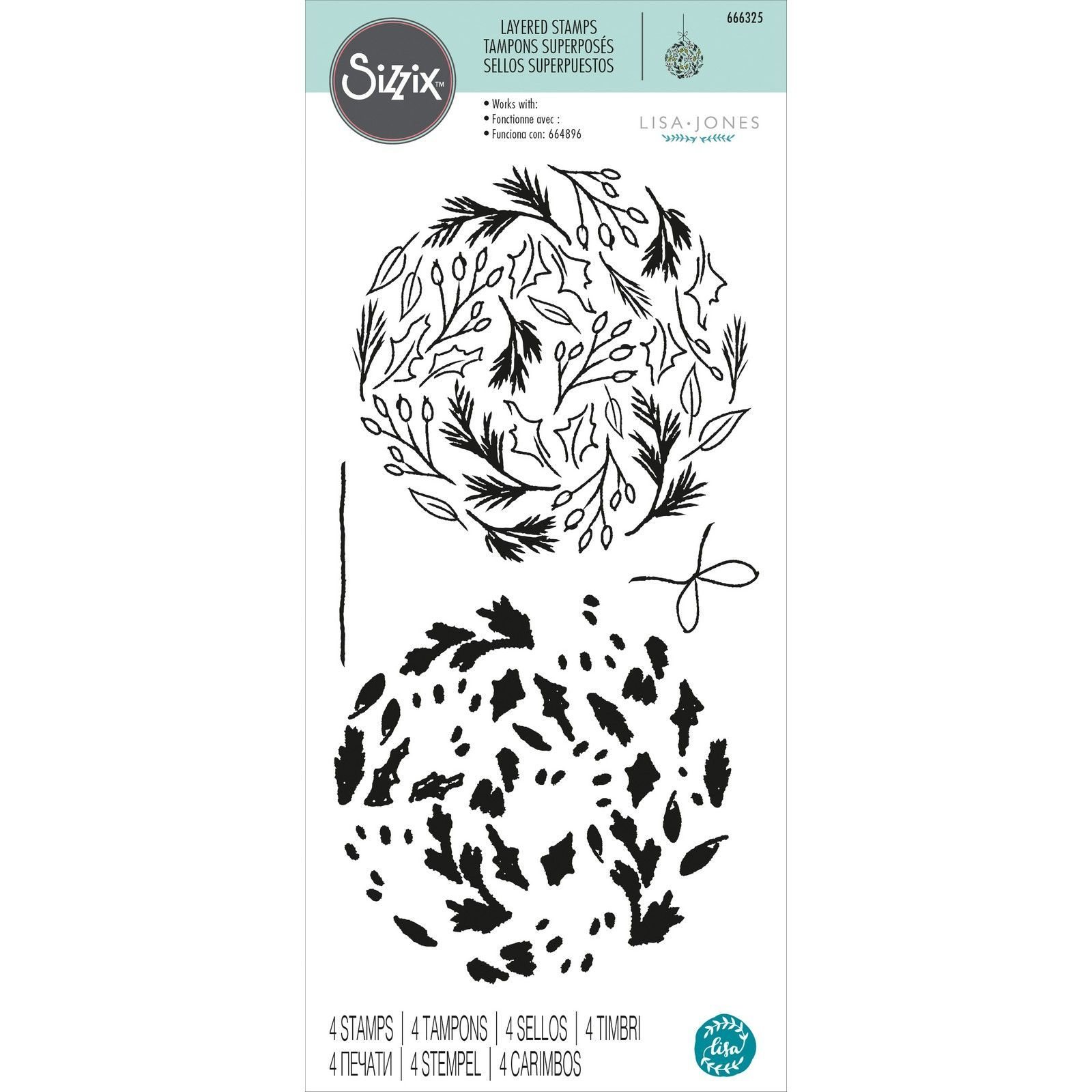 Sizzix • Layered Clear Stamps Leafy Ornament