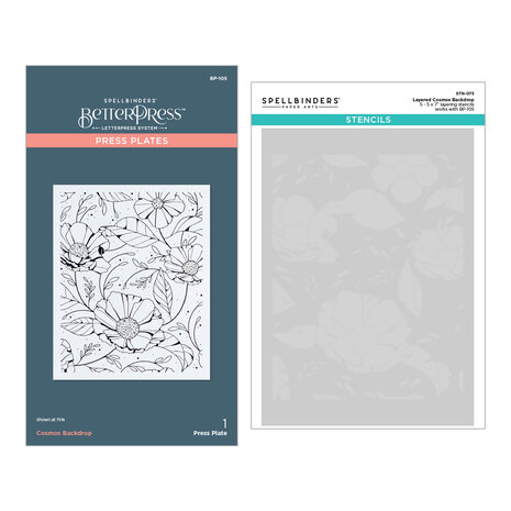 Spellbinders -BetterPress - Cosmos Backdrop BetterPress and Stencil Bundle Spellbinders -BetterPress - Cosmos Backdrop BetterPress and Stencil Bundle
