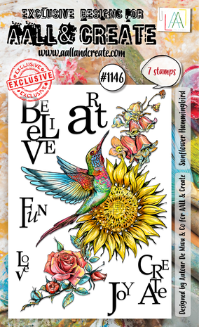 AALL and Create - Stamp Set A6 Sunflower Hummingbird